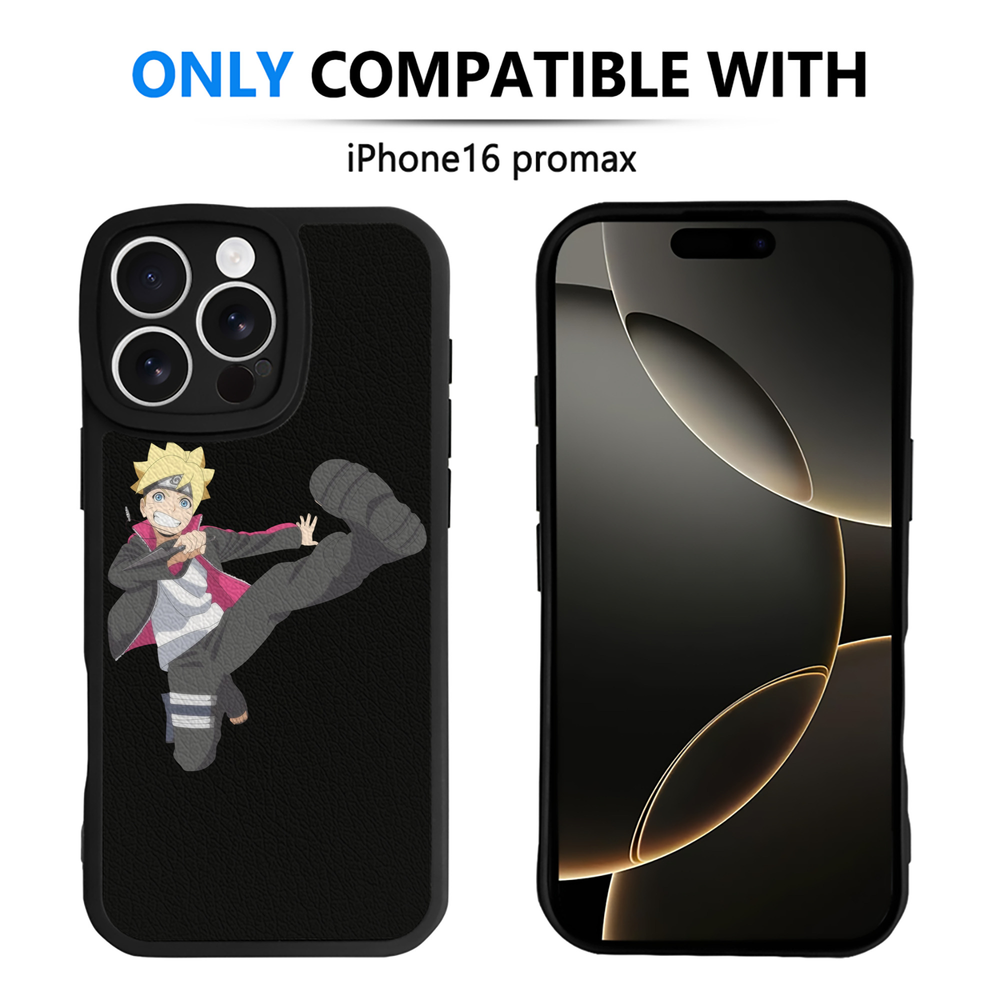 （画像用） NARUTO -ナルト- うずまき ボルト Uzumaki Boruto 【iPhone 16シリーズ対応】シリコンスマホケース（レザー調） 材質：シリコン